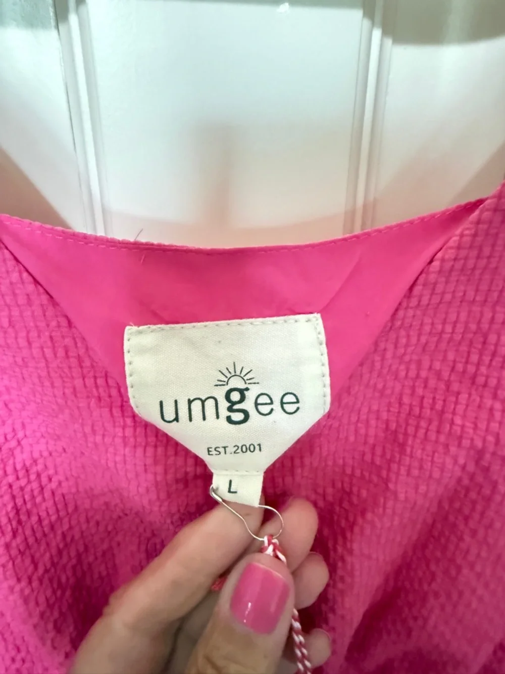 Umgee Hot Pink Ruffle Sleeve Midi Dress - Picture 4 of 8